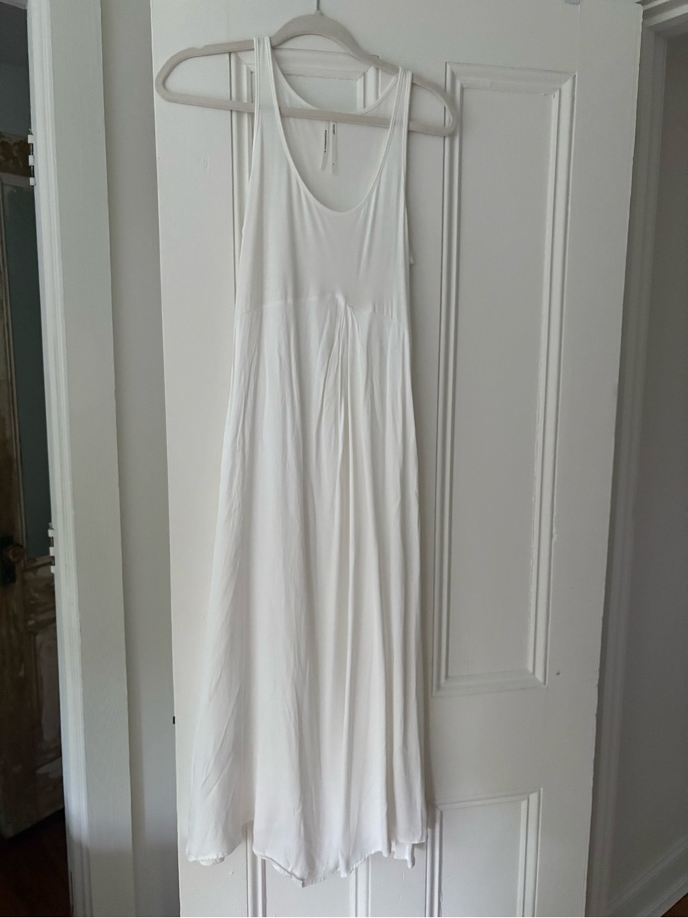 Anthropologie Gray Knit Cropped Sweater with White Midi Dress - Picture 4 of 4